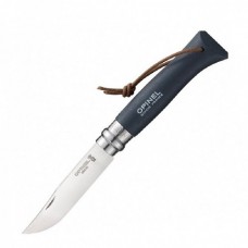 Нож Opinel №8 Trekking нержавеющая сталь, кожаный темляк серый Нож Opinel №8 Trekking нержавеющая сталь, кожаный темляк серый