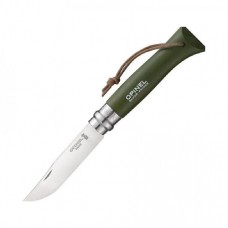 Нож Opinel №8 Trekking нержавеющая сталь, кожаный темляк хаки Нож Opinel №8 Trekking нержавеющая сталь, кожаный темляк хаки
